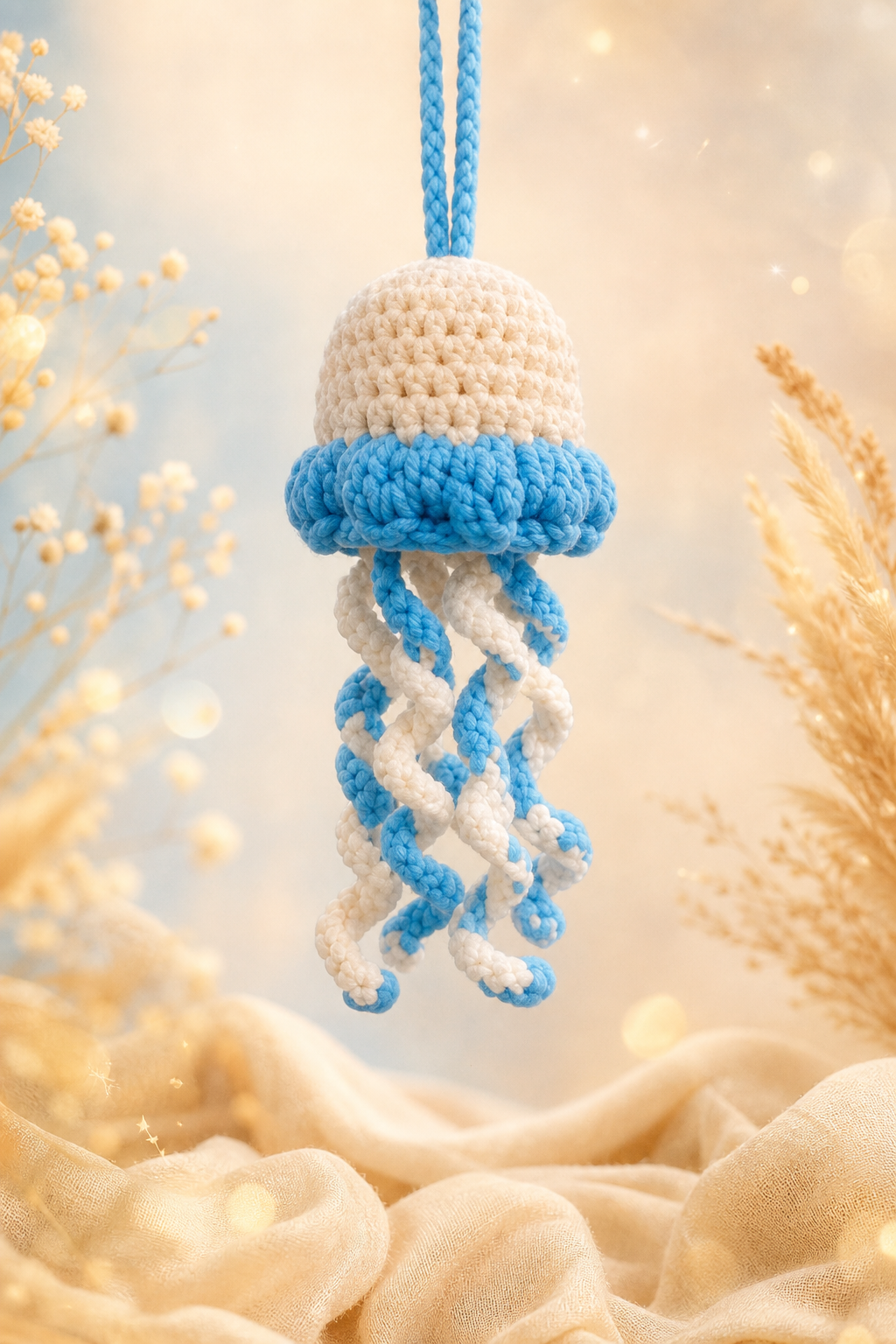 Cream & Blue Jellyfish